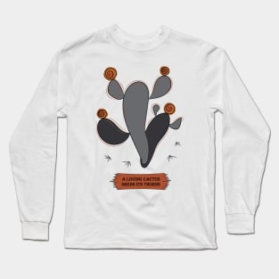 Graphite bald cactus Long Sleeve T-Shirt